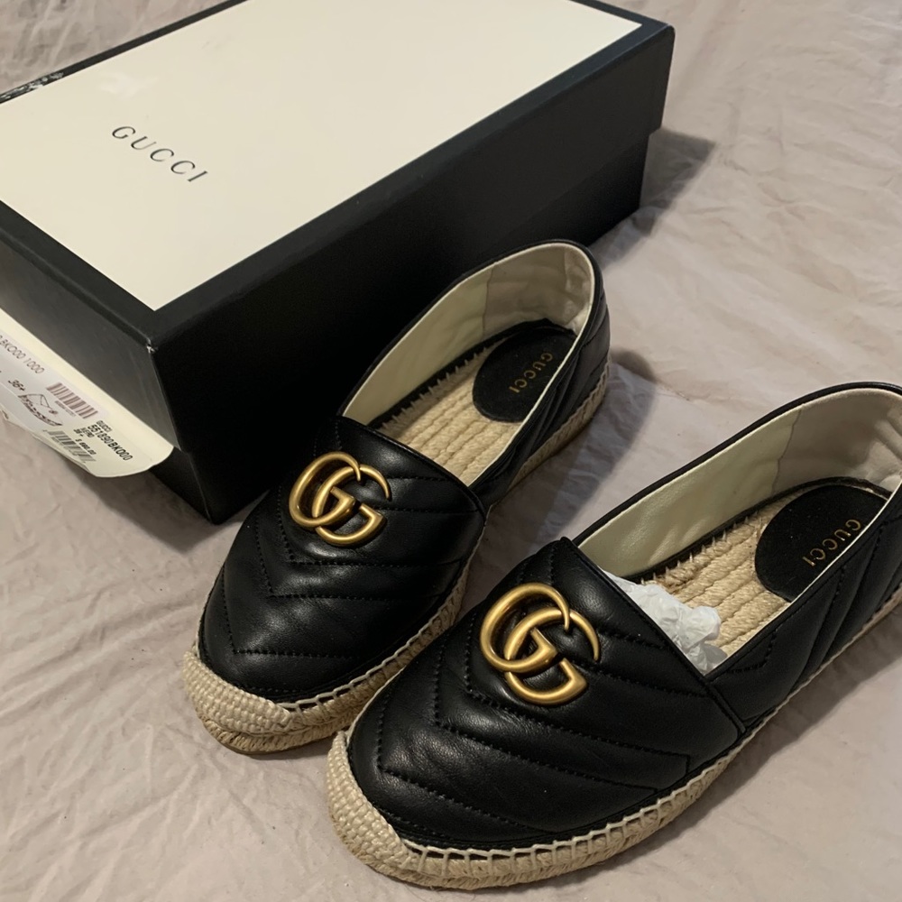 GUCCI Leather espadrille with Double G